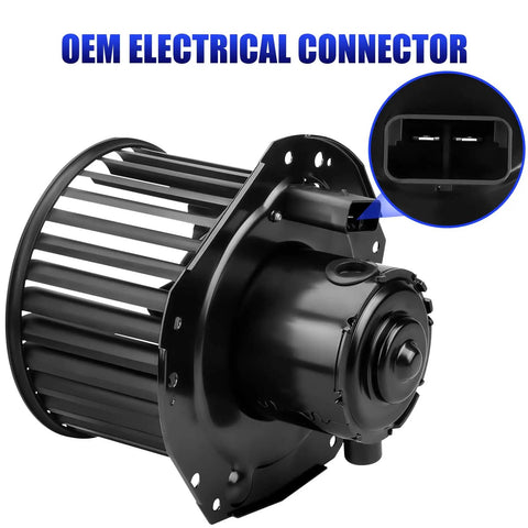 Blower Motor With Fan Replacement For Chevy S10 Astro Blazer GMC Sonoma Safari Jimmy Isuzu Hombre Oldsmobile Bravada AC Heater Compatible Part 700092 1994-2004, with OEM electrical connector.