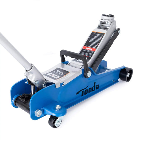Low Profile 2.5 Ton Hydraulic Floor Car Jack For Cars And SUVs With Lifting Range From 3.35 Inches To 14.57 Inches Built In Heavy Duty Steel For Home Garage Shop Use Blue By Tonda