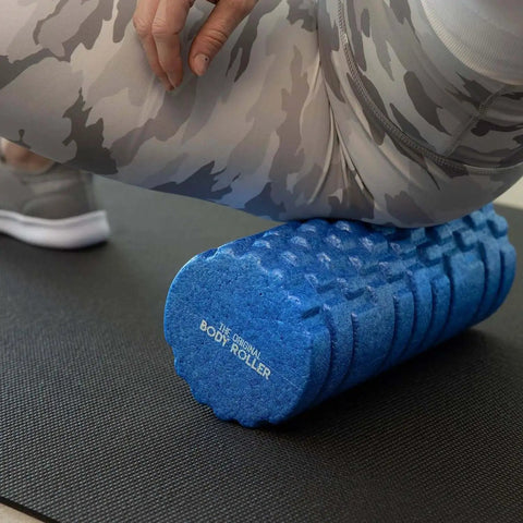 High Density Foam Roller Massager With 3D Textured Rollers for deep tissue back and leg muscle massage on exercise mat