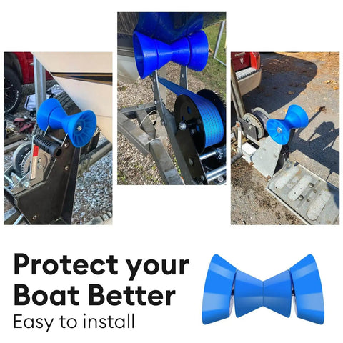 4 Inch Boat Trailer Bow Stop Roller With Half Inch Shaft For Boat Trailers Blue Bow Roller Non Marking Non Scratching