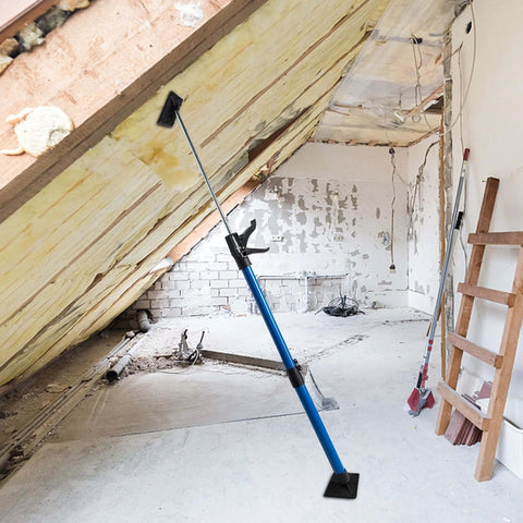Adjustable Support Pole, 3rd Hand Support System, Steel Support Rod for Cabinet Jacks Cargo Bars Drywall Support, Blue
