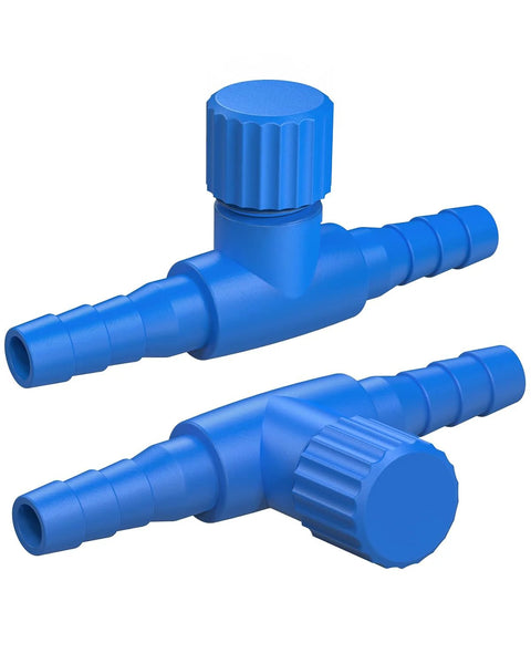 Pawfly aquarium air control valves, blue plastic single-way regulators for 3/16 inch tubing, 2-pack