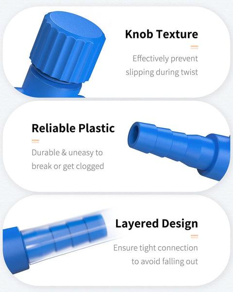 Pawfly aquarium air control valve, blue plastic regulator for 3/16 in ID tubing, 10-pack for fish tanks