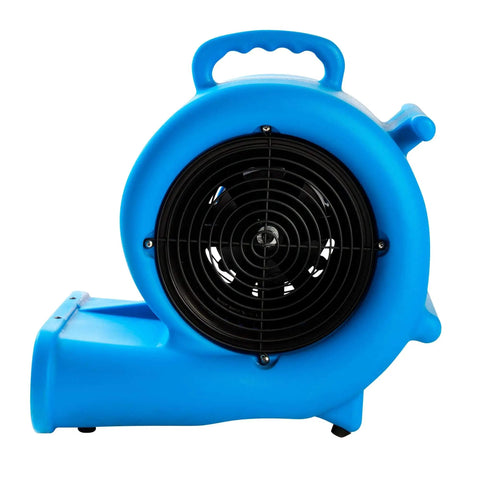 Side view of Powerful One Third HP Air Mover Blower With 2000 CFM For Floors And Carpets 3 Speed Dual GFCI Outlets 25 Feet Cord Fan