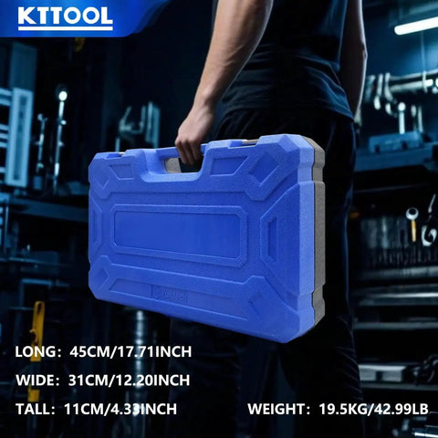 Universal 30 Piece Pull And Press Sleeve Bushing Kit case shown carried by person in workshop setting