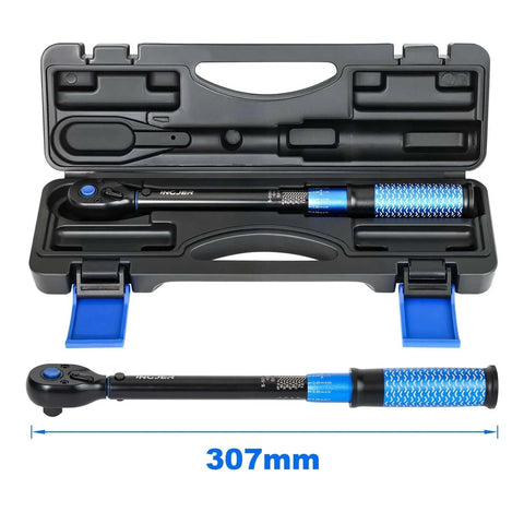 UPGRADE 3/8" Drive Click Torque Wrench, 5-50Ft.Lb, Dual-Direction Adjustable 72 Tooth in blue case, 307mm
