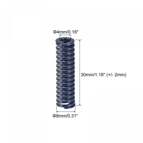 Die Springs Pack Of 20 For 3D Printer And Electric Parts 8mm Outer Diameter 30mm Long Blue Dope Light Load Spiral Mould Die Springs
