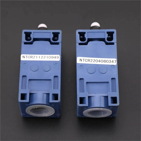 Elevator Speed Limiter Buffer Tension Wheel Switch With Manual Reset And Automatic Reset 1Pcs Unit Compatible With CR400-NZ And CR400-NF Built Tough Rock Solid Elevator Control Switch For Smooth Reliable Performance, shown in blue housing with visible part numbers.