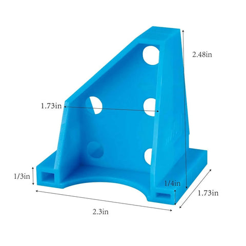 Close-up of blue triangle design from Flooring Spacers Kit With 1/4 Inch And 1/3 Inch Gaps For Wall Positioning.