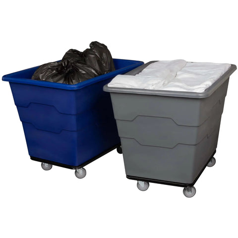 Heavy Duty Commercial Utility Cart Workhorse With 16 Bushel Capacity And 1000 Pound Load Capacity Steel Base And Poly Box Basket On Rolling Wheels For Offices Warehouses Restaurants And More Blue ReadySpace