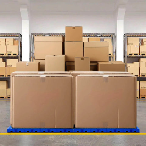 Blue 2 Pack Plastic Pallets With Breathable Grid Ventilation For Easy Storage In Supermarkets, Warehouses, Garages, And Basements