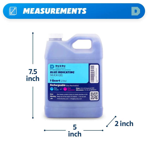 Container of Blue Indicating Silica Gel Beads 3 To 5 Mm Desiccants Reusable Moisture Absorbers For Storage And Electronics.