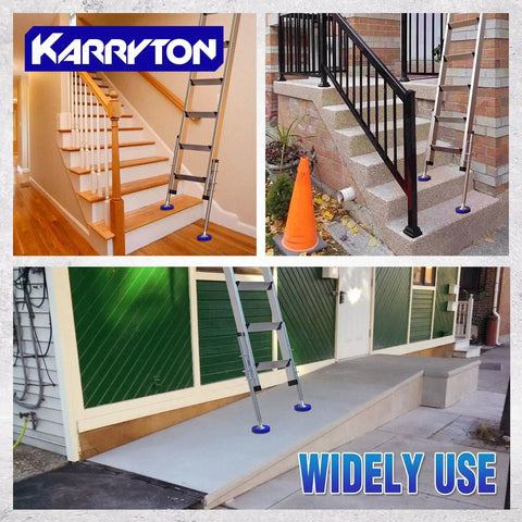 Sturdy Blue Ladder Levelers For Type II, I And IA Extension Ladders Up To 32 Feet With Anti Slip Threaded And Adjustable Legs For Stairs