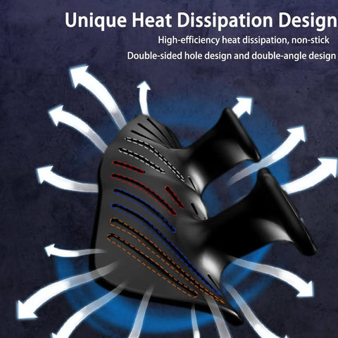 Black upgraded weight lifting grips for men and women with unique heat dissipation design and double-sided hole