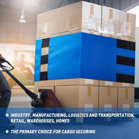 Adjustable Cargo Pallet Straps Bundle For Shipping And Storage Reusable Pallet Wrap Ties securing boxes on a pallet truck