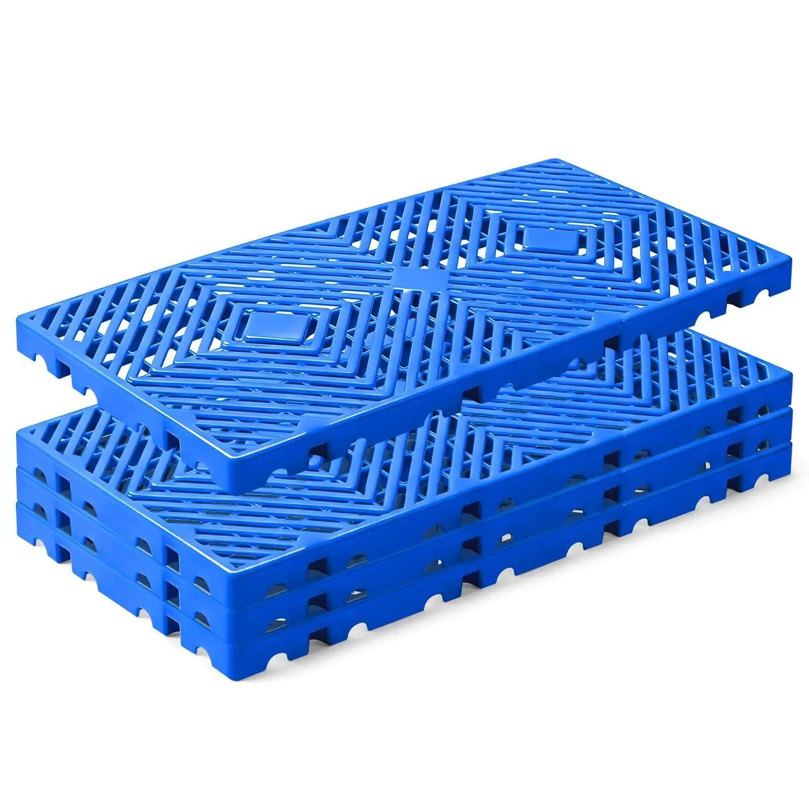 Interlocking 4 Pack Plastic Pallets with Buckle Lock S...