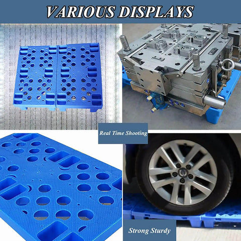 Lightweight Blue Plastic Pallet Set Of 4 Nestable HDPE Moisture Proof Floor Pallets for storage and transport use