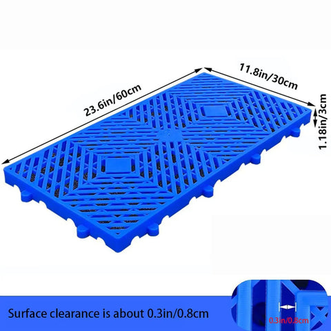 Lightweight Plastic Pallets With Moisture Proof Breathable Grid Ventilation For Kitchen Supermarket Garage Or Outdoor Storage Durable Polyethylene Trays 6 Pack 11.8 X 23.6 X 1.18 In Sturdy Yet Lightweight And Reusable
