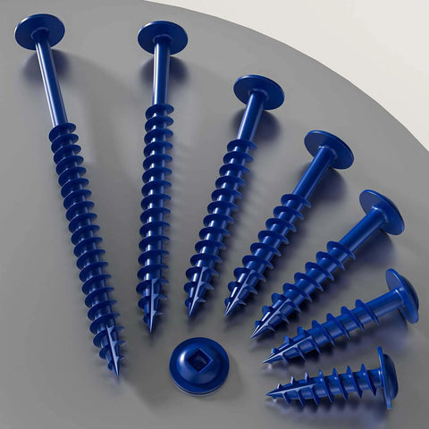 ✝️ Wensilon (Blue) Pocket Hole Screws # 8 * 1" 165pcs 1lbs Square Hole Wood Screws arranged on a surface