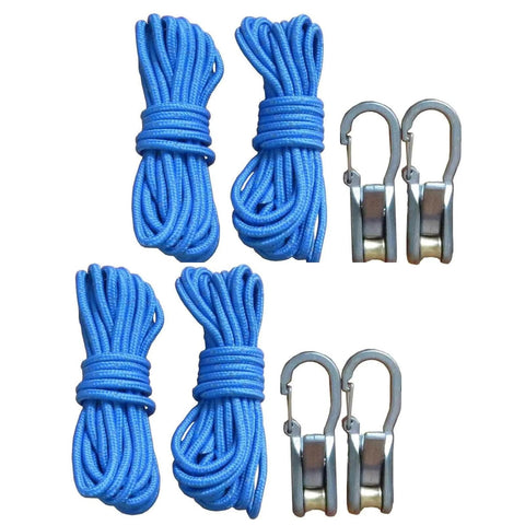 Blue cords and metal hooks for 1-Pack Utility Cart Stainless Steel Frame Built for Moving Boxes, Appliances, and Heavy Cargo at Home, Warehouse, and Delivery Jobs