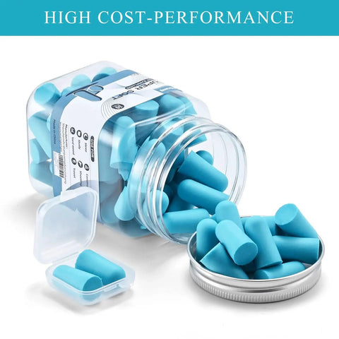 Reusable Soft Foam Ear Plugs With Up To 35 DB SNR Noise Reduction For Sleeping Concerts And Loud Environments in jar and case