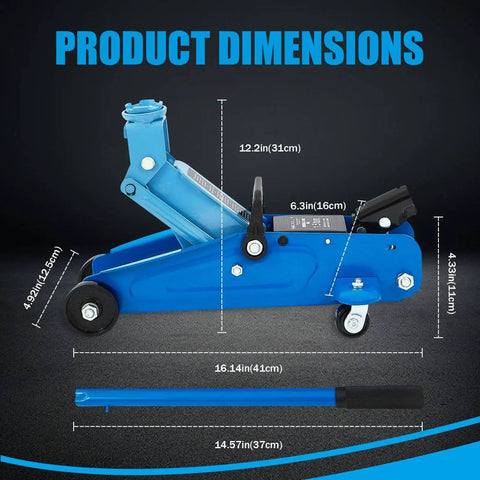 Beefy 1.5 Ton Floor Jack Low Profile For Cars With Single Piston Lift Pump Blue GAOLLY Steel Racing Jack dimensions