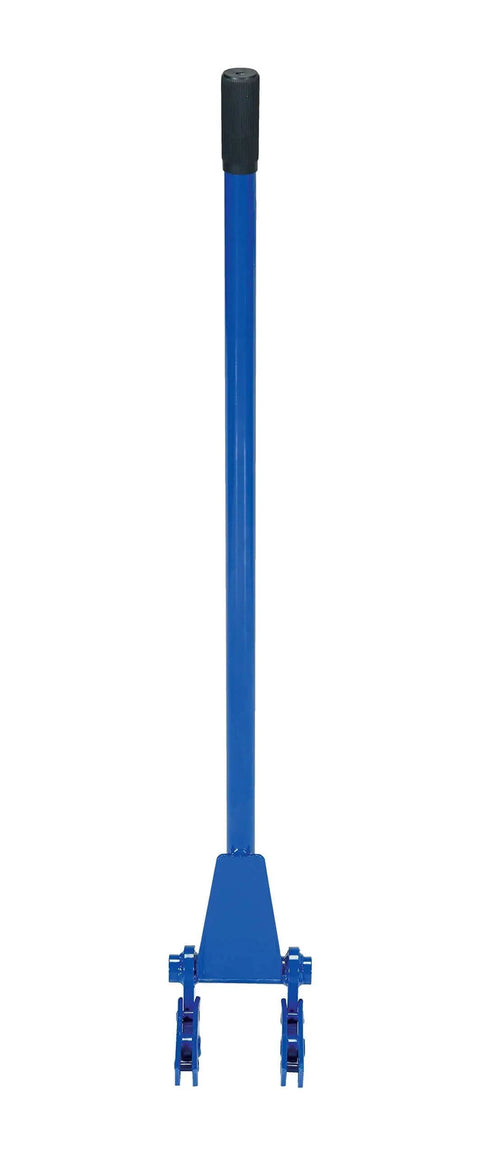 Front view of Deluxe Steel Pallet Buster With 41 Inch Handle For Easy Pallet Disassembly And Dock Board Removal, blue steel construction.