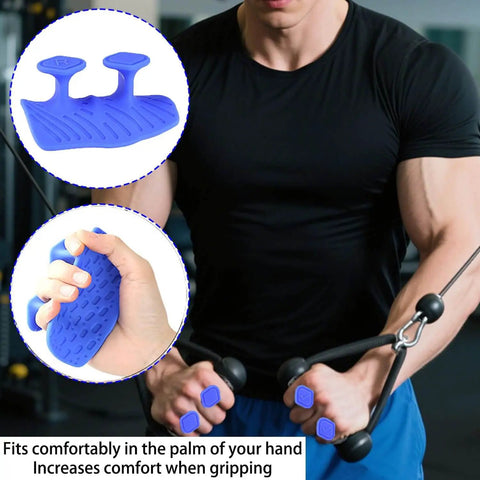 Upgraded Weight Lifting Grips For Men And Women Extra Large Thick Non Slip Gym Gloves with Cooling Towel in use during cable workout