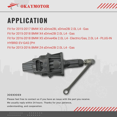 OKAYMOTOR turbocharger wastegate actuator with mounting rod and lever