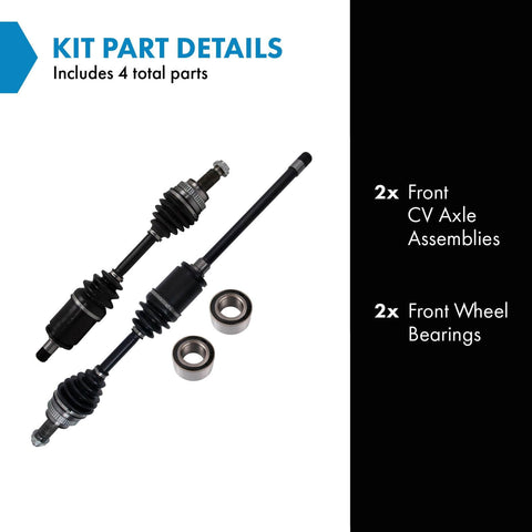Front CV Axle Assemblies And Wheel Bearing Kit For BMW 3 Series 2006 2013 Includes 2 Front CV Axles And 2 Wheel Bearings Fits 325Xi 330Xi