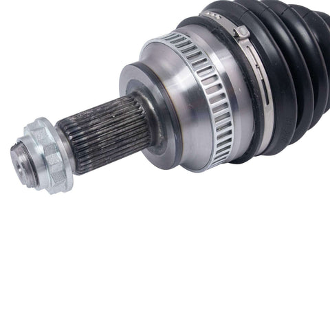 Close-up of Front CV Axle from Front CV Axle Assemblies And Wheel Bearing Kit For BMW 3 Series 2006 2013 Includes 2 Front CV Axles And 2 Wheel Bearings