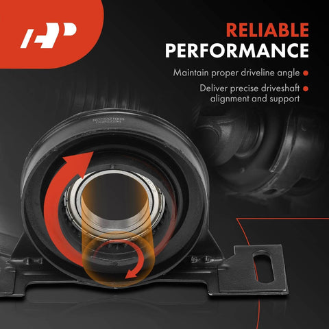 Driveshaft Center Support Bearing For BMW E38 740i 750iL Series Models 1995 1997 1998 1999 2000 2001 Replacement Carrier Bearing For Automatic Transmissions, front view showing detailed structure and mounting bracket.