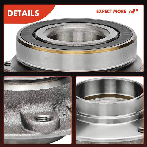 Close-up of Two Pack Front Wheel Bearing And Hub Assembly For BMW E38 740i 1995 1997 2001, 740iL 1995 2001, And 750iL 1995 2001