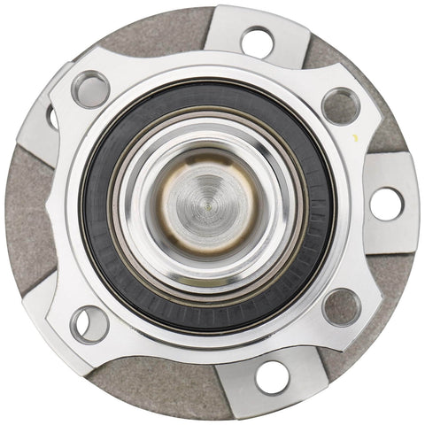 Front view of Front Wheel Hub and Bearing Assembly for BMW E60 E63 5 Series and 6 Series Pair Fits 2004 2016 Models Replace BR930396