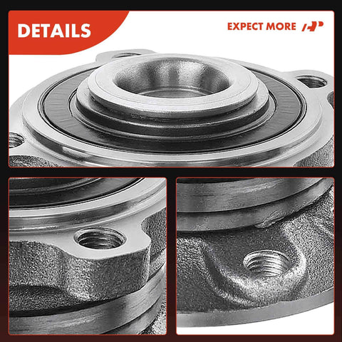 Close-up views of Front Wheel Bearing And Hub Assembly Pair for BMW 525i 530i 540i Z8 1997 to 2003 Replacement with Beefy Ball Bearing