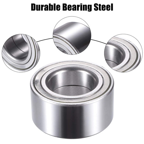 Close-up of Rear Wheel Bearing Set For BMW Fits 128i 1991-2013 318i 318is 320i 323i 325Ci 325i 325is 325iX 328Ci 328i 328is Silver Tone