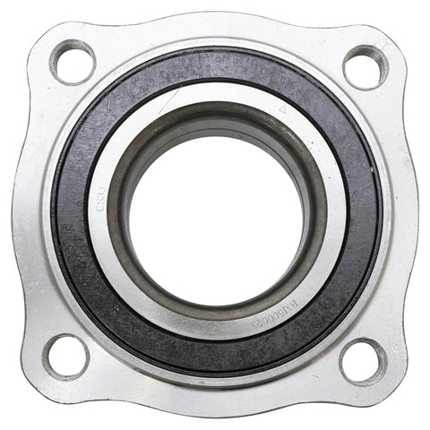 Front view of rear wheel hub bearing assembly pair for BMW driver and passenger sides heavy duty OE grade replacement modules.