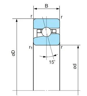 BNH008TU Nachi Angular Contact Spindle Bearing 40x68x15 ABEC 7 - VXB Ball Bearings