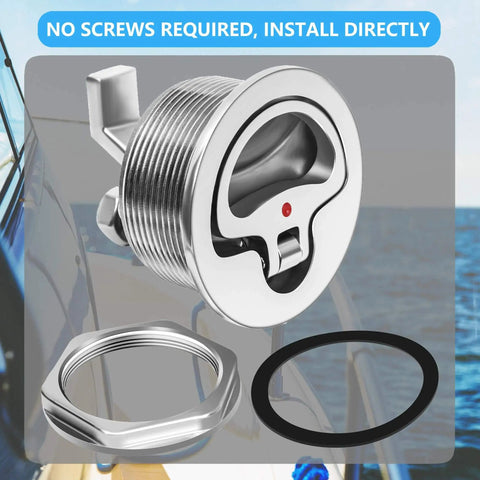 Non Locking Flush Mount Boat Cam Latch Fits Two And A Half Inch Hole Surface Mount 316 Stainless Steel Marine Hatch Lock