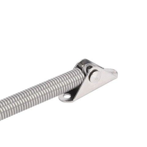 Boat hatch support spring, Jonlaki, 250mm, 316 stainless steel with mounting bracket (close-up)