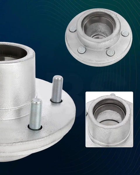 Boat Trailer Hub Kit With Hot Dip Galvanized Idler Hub And 6 Lug Bearing For 6000 Lbs, SCITOO Compatible, close-up view