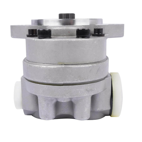 Front view of Getanye Hydraulic Gear Pump 7000311 Replacement for Bobcat S70 Skid Loader, displaying metal housing and fittings.