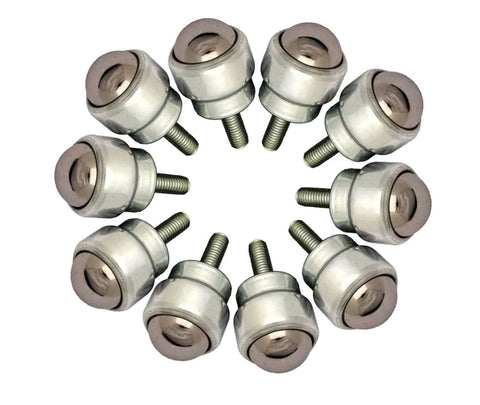 Bolt Type Ball Transfer Units Stud Mounted with 1 Inch Main Ball M8 Threaded Ends for Heavy Duty Loads Multi Direction Conveyors Pack of 10