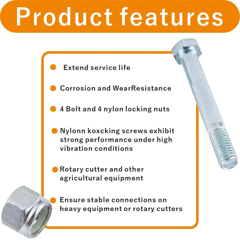 1/2-13 Nuts Bolts Assortment With 3/4 Inch Head And Locking Nylon Nut shown with product features listed.