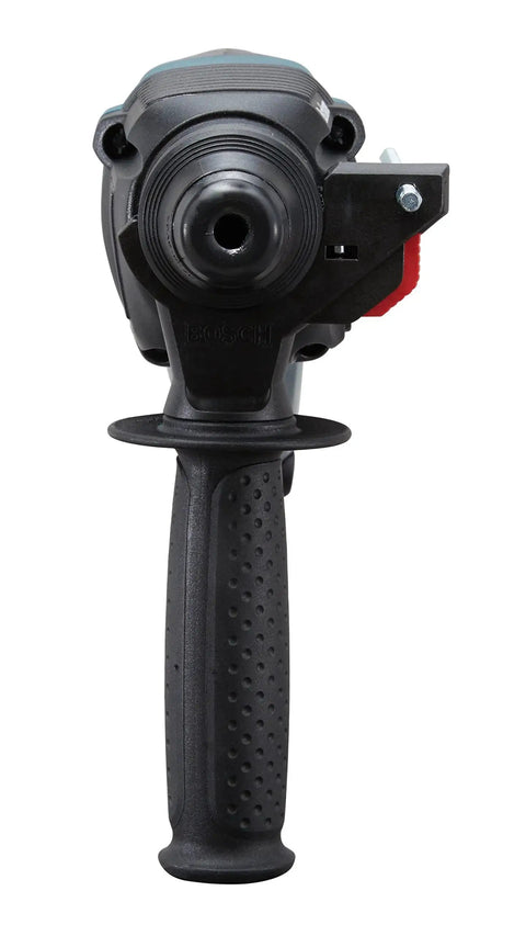 Front view of Bosch Bulldog Extreme 1 Inch SDS Plus Rotary Hammer, showing 8 Amp motor for concrete and masonry work.