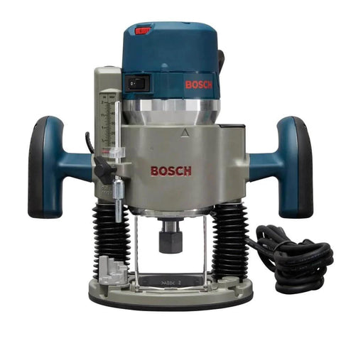 Front view of Bosch 1617EVSPK Combo Router with Plunge and Fixed Base, 2.25 HP Motor, 8,000 to 25,000 RPM, Quick Clamp Base Swap.