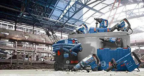Various views of One And One Eighth Inch SDS-Plus Bulldog Xtreme Max Rotary Hammer for concrete drilling and chiseling in masonry.