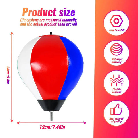 Speed Ball For Boxing Training With Universal 8mm Screw Replaceable Spare Sandbag Realistic 6.69 By 9.8 Inch Colorful Blue White Red