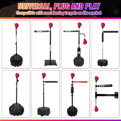 Speed Ball For Boxing Training With Universal 8mm Screw Replaceable Sandbag, colorful blue-white-red on various mounts