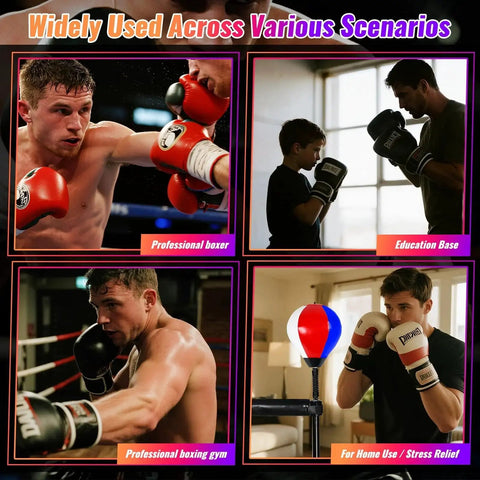 Boxing training scenarios with Speed Ball For Boxing Training With Universal 8mm Screw Replaceable Spare Sandbag Realistic 6.69 By 9.8 Inch Ball For Dynamic Jabs Hooks And Uppercuts Inflate To 85 To 90 Percent With Hand Pump Colorful Blue White Red